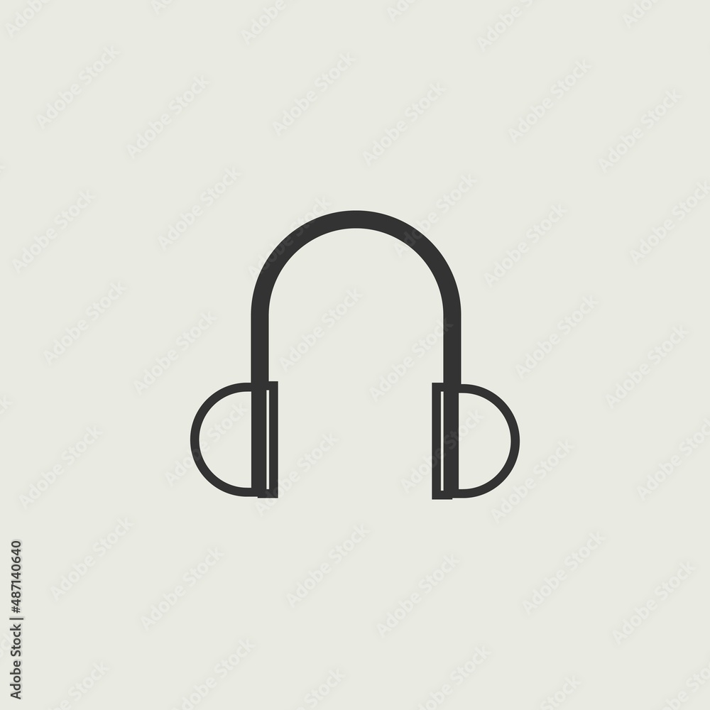 Headphones vector icon illustration sign