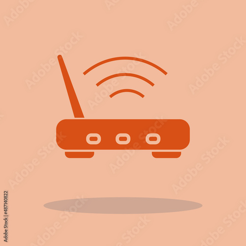 Internet router vector icon illustration sign