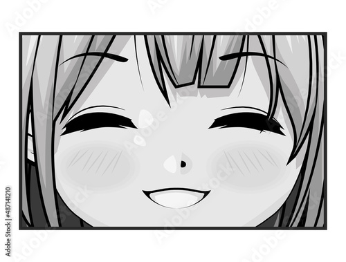 face girl with eyes closed