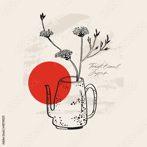 Traditional Japanese vector illustration. Traditional of Japan. Asian concept. Vintage art. Design for posters, book covers, brochures, flyers.