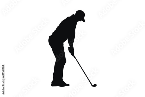 Golf swing silhouette illustration