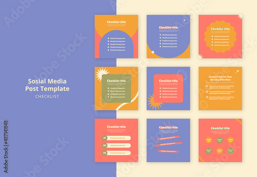 Checklist and planner for social media post template