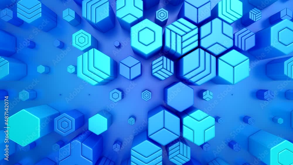 Background of Animated Hexagons. Abstract motion, loop, two color, 3d rendering, 4k resolution
Background of Animated Hexagons. Abstract motion, loop, two color, 3d rendering, 4k resolution