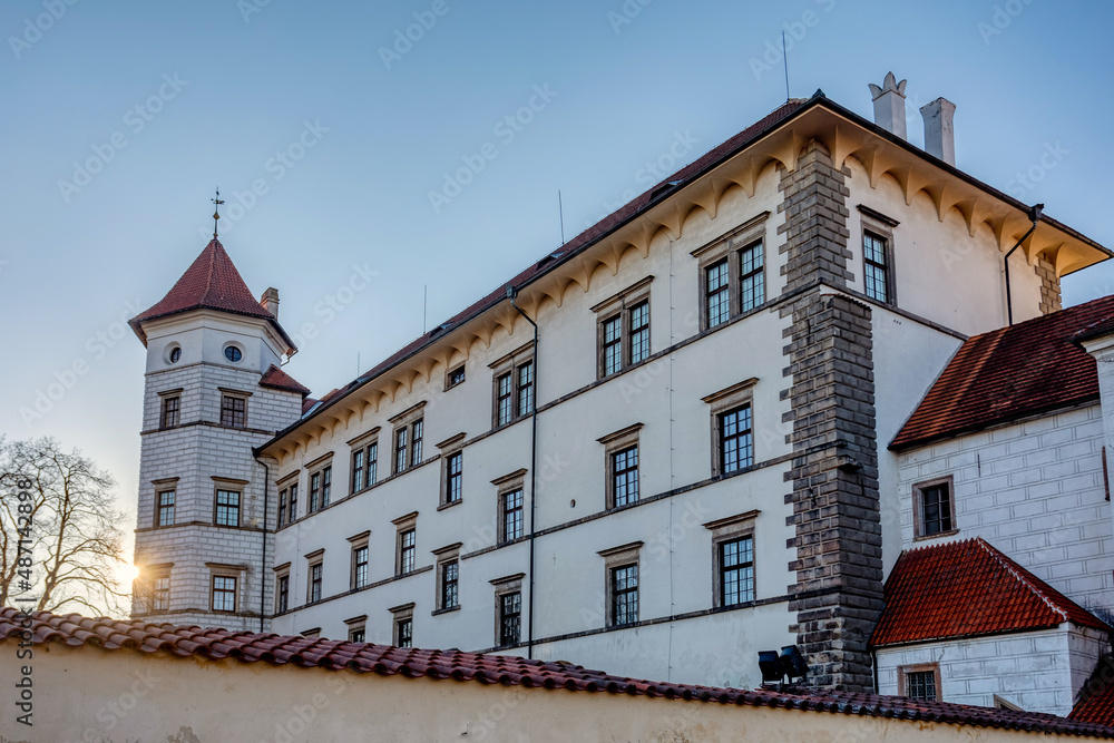 The historical castle complex in old town of Jindrichuv Hradec city. It is the third largest castle complex in the Czech Republic