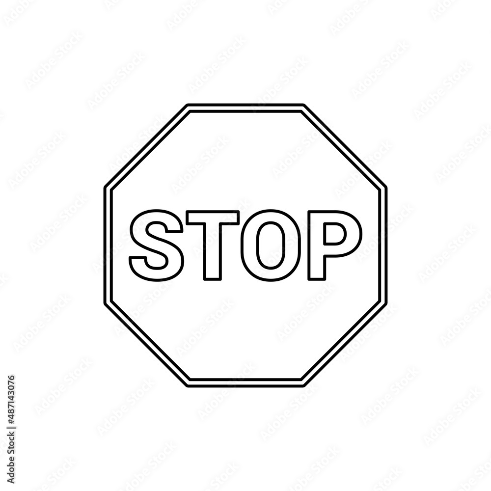 Stop sign icon isolated on white background. Traffic symbol modern, simple, vector, icon for website design, mobile app, ui. Vector Illustration Stop sign icon isolated on white background. Traffic symbol modern, simple, vector, icon for website design, mobile app, ui. Vector Illustration