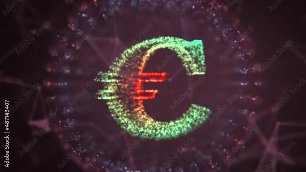 4k video of euro symbol on blue background. 4k video of euro symbol on blue background.