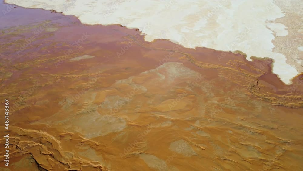Red planet Mars surface with visible craters, aerial shot Red planet Mars surface with visible craters, aerial shot