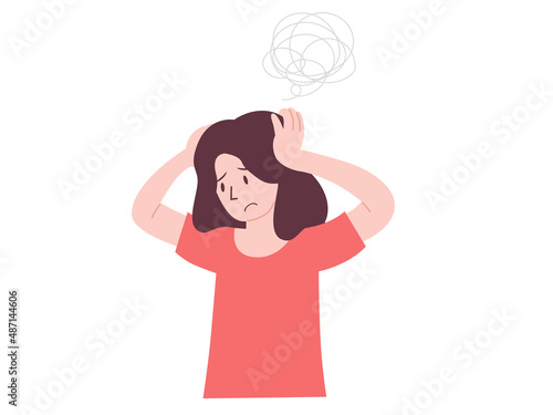 頭を抱える女性のイラスト