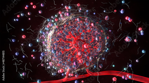 3D Rendering of Isolated Tumor Microenvironment photo