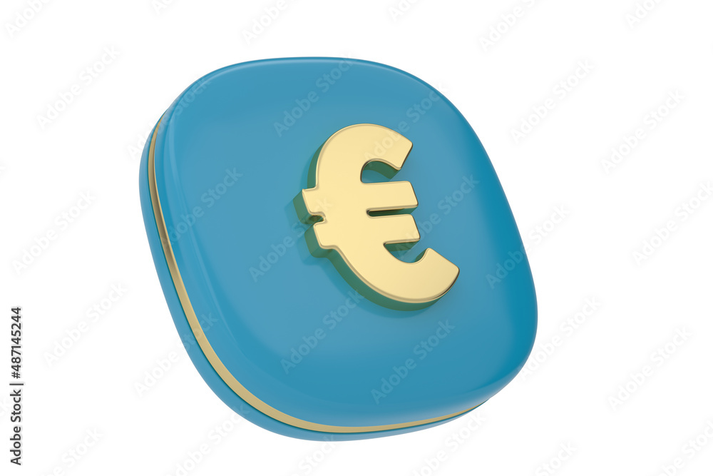 Euro 3d icon isolated on white background. 3D illustration. Euro 3d icon isolated on white background. 3D illustration.