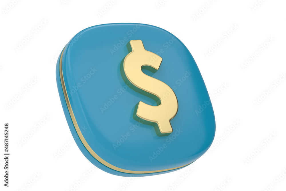 USD 3d icon isolated on white background. 3D illustration. USD 3d icon isolated on white background. 3D illustration.
