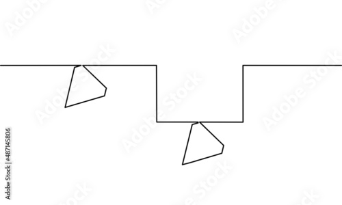 Continuous line drawing of diamond under earth, business concept, object one line, single line art, vector illustration