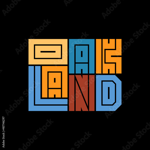 Oakland Typography poster. T-shirt fashion Design. Template for poster, print, banner, flyer.
