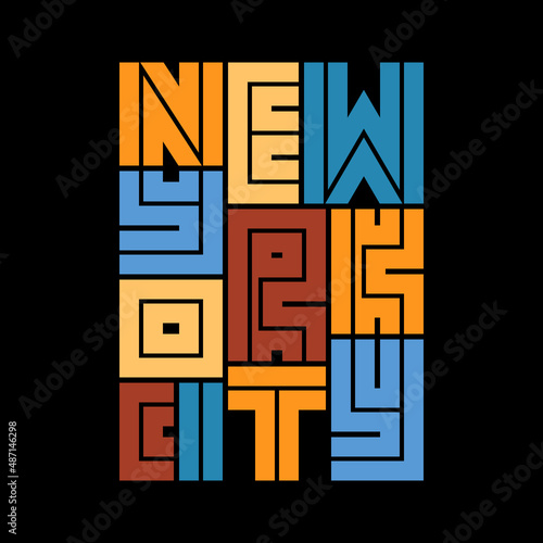 New York City Typography poster. T-shirt fashion Design. Template for poster, print, banner, flyer.