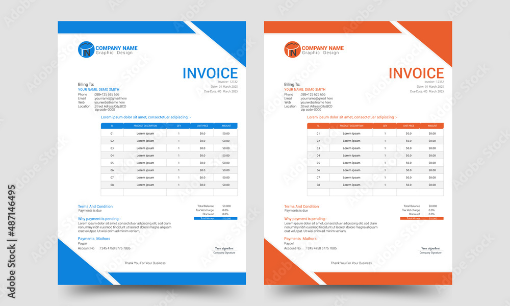 profesional business invoice design illustrator profesional business invoice design illustrator