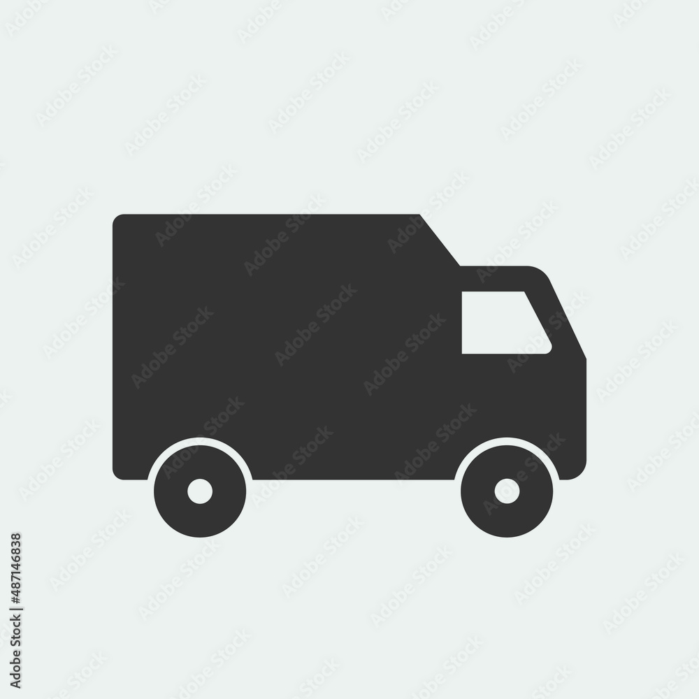 Delivery van vector icon illustration sign Delivery van vector icon illustration sign