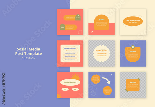 concept question and answer time for social media post template Premium vector