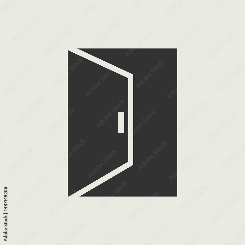 Open door vector icon illustration sign Open door vector icon illustration sign