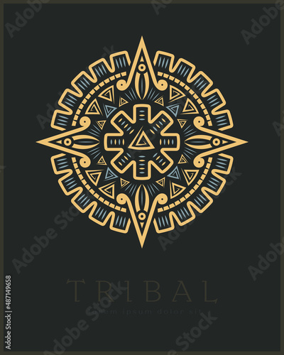 Aztec Tribal Vector Elements. Ethnic Shapes Symbols Design for Logo or Tattoo