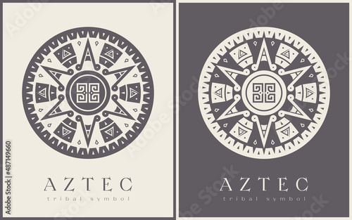 Aztec Tribal Vector Elements. Ethnic Shapes Symbols Design for Logo or Tattoo