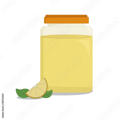 glass jar of fragrant lemon jam and fresh lemons