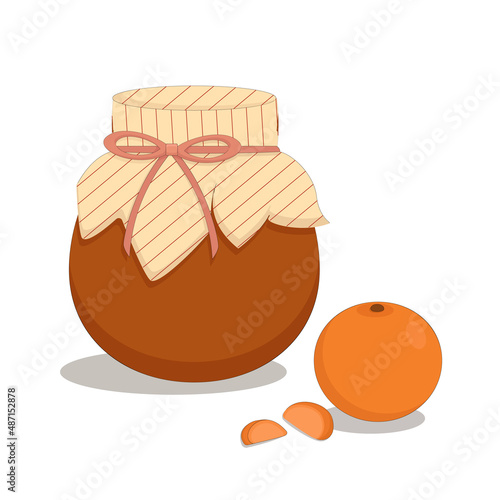 glossy jar of sweet tangerine jam