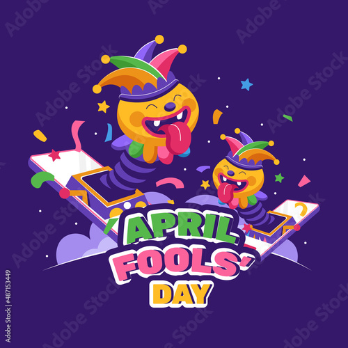Hand drawn april fools' day illustration