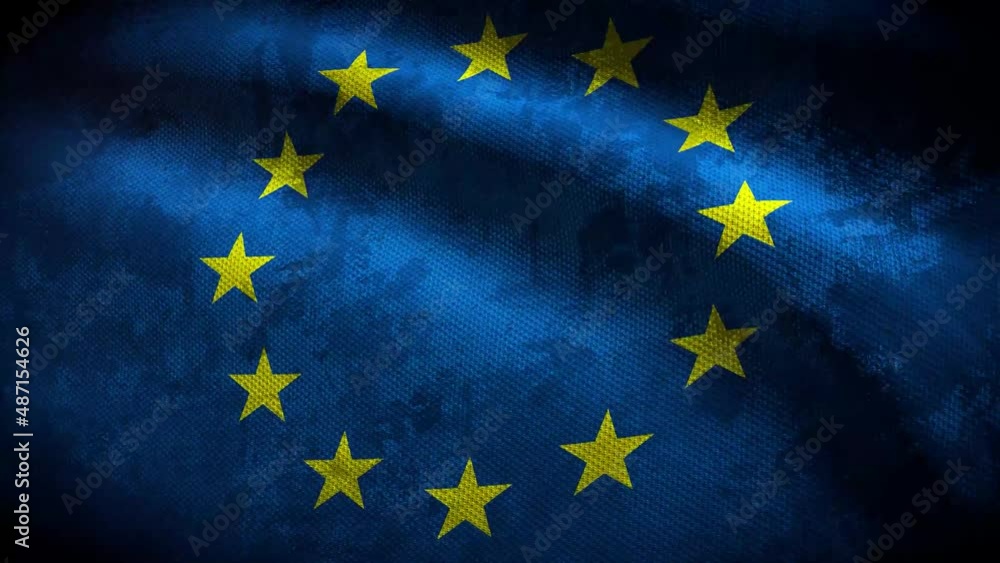 European Union grunge flag - loop animation European Union grunge flag - loop animation