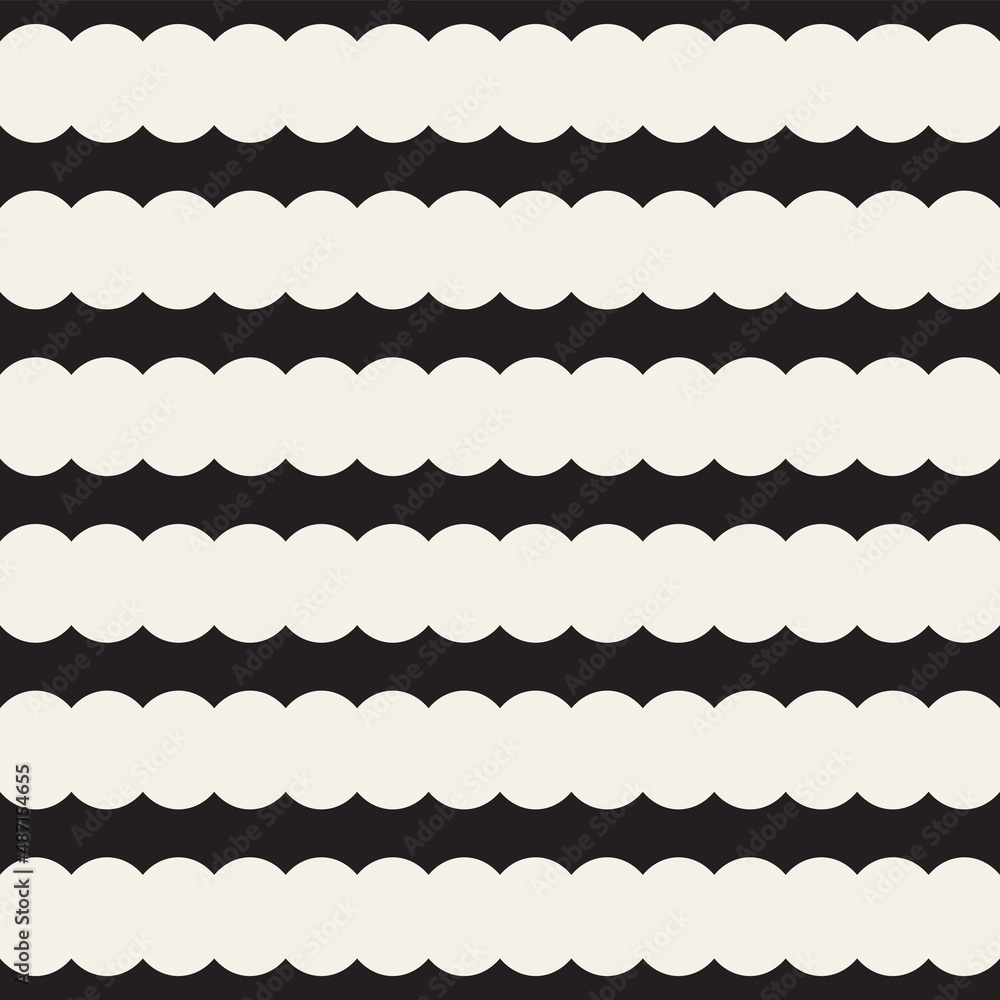 Vector seamless pattern. Repeating geometric abstract elements. Stylish monochrome background design.