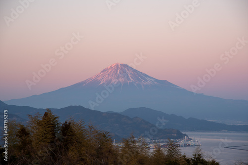 日本平から望む富士山と夕焼け