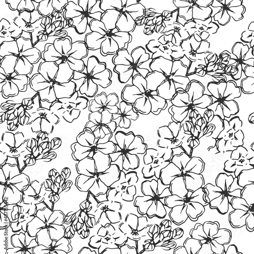 Spring floral pattern. Flower seamless background. Flourish ornamental garden for textiles, curtains, bed linen, for postcard backgrounds, wrapping paper.