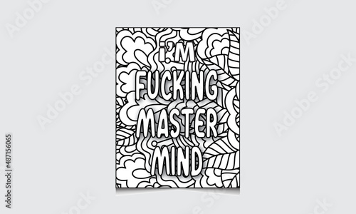 Swear Word Coloring Page For Adults Black And White Pattern Phrase Rude Rords Zentangle Coloring Book for Grown Ups Antistress Swearing Word Coloring Page For adult