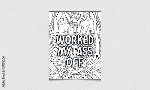Coloring Page For Adults Black And White Pattern Phrase Rude Rords Zentangle Coloring Book for Grown Ups Antistress Swearing Word Coloring Page For adult