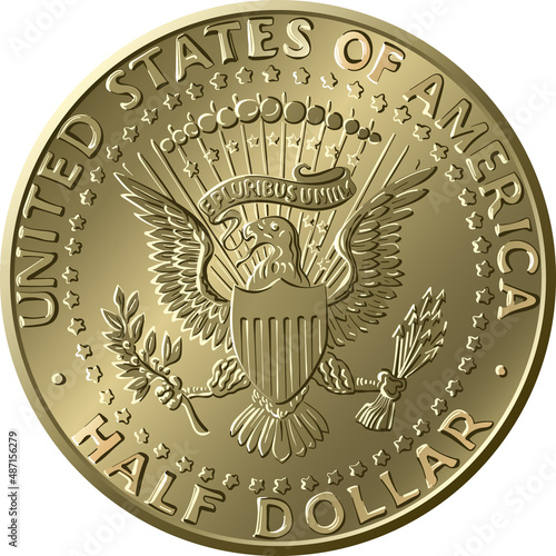 United States coin Half dollar with Presidential Seal on reverse