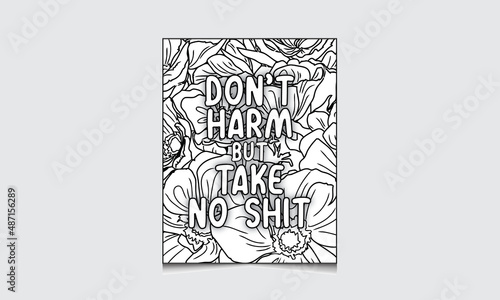 Coloring Page For Adults Black And White Pattern Phrase Rude Rords Zentangle Coloring Book for Grown Ups Antistress Swearing Word Coloring Page For adult