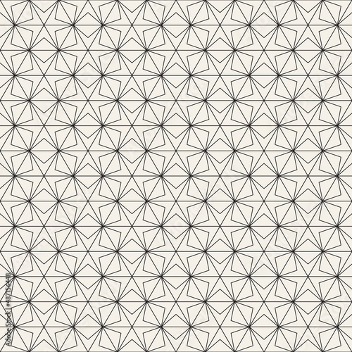 Vector seamless pattern. Repeating geometric abstract elements. Stylish monochrome background design.