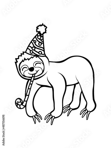 Feierndes Geburtstag Faultier 