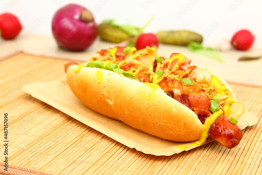 Hot dog - obrazy, fototapety, plakaty 
