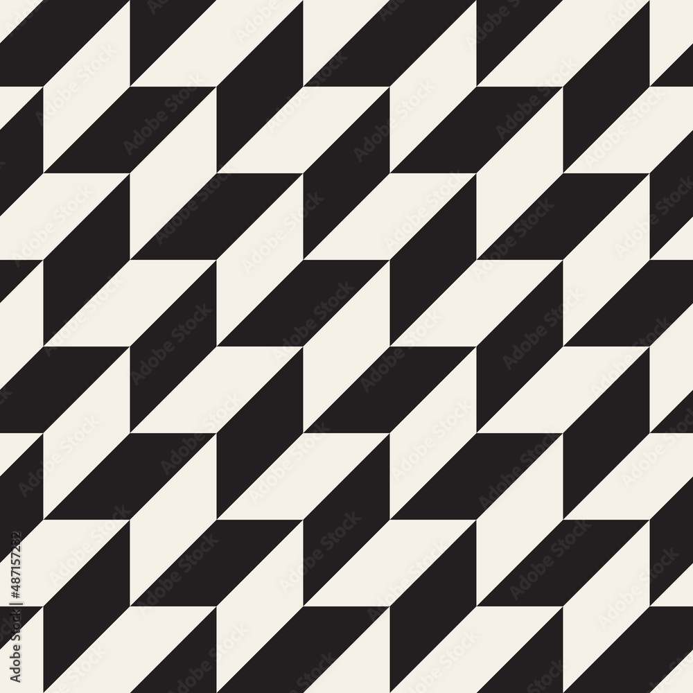 Naklejka premium Vector seamless pattern. Repeating geometric abstract elements. Stylish monochrome background design.
