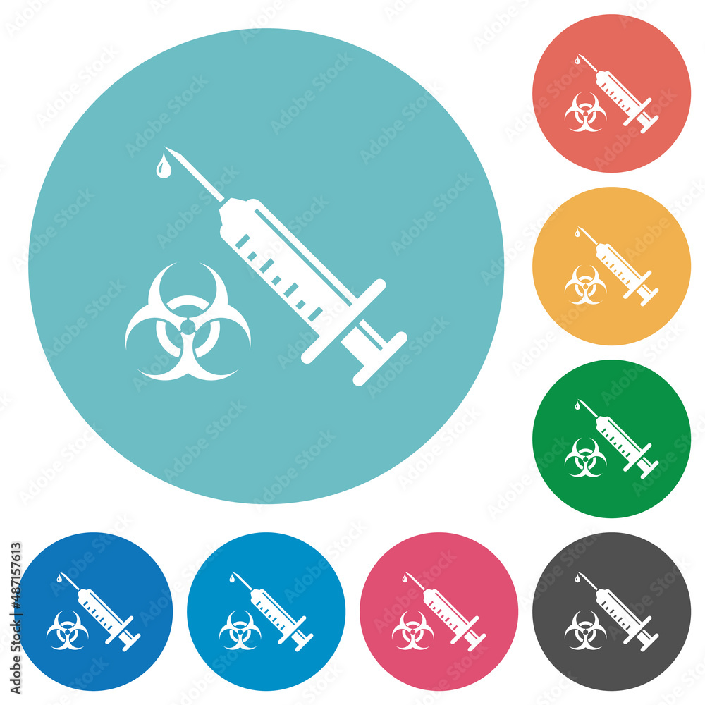 Antiviral injection flat round icons Antiviral injection flat round icons
