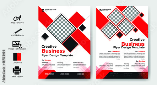 Creative marketing agency colorful business flyer design template 