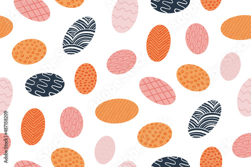 seamless pattern with colorful easter eggs in patterns