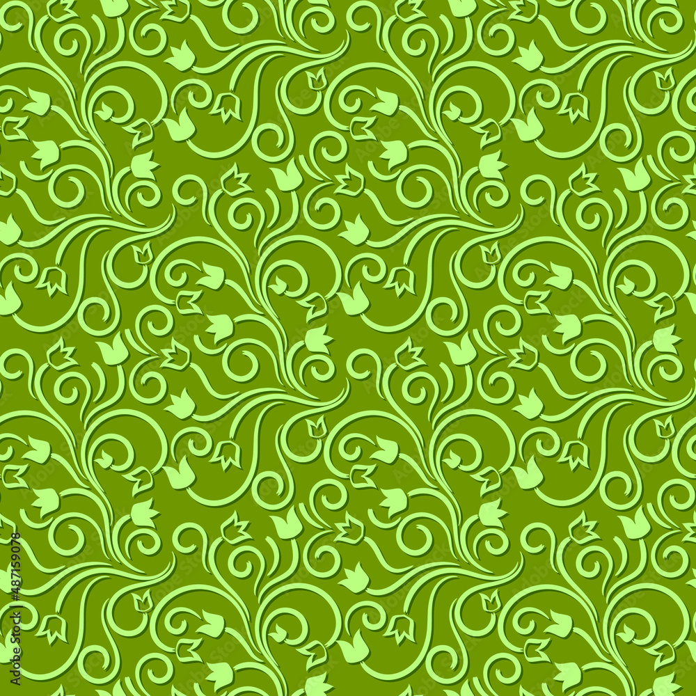 green seamless simple vector floral pattern green seamless simple vector floral pattern