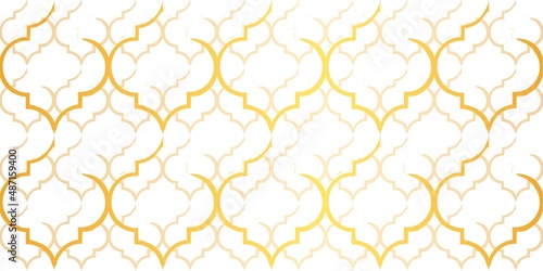 Wallpaper Mural Moroccan Seamless Pattern. Gold Turkish Mosque Window Shape. Arabic Mosaic Golden Background. Eid Mubarak Muslim Ornament. Ramadan Kareem Islamic Illustration Torontodigital.ca