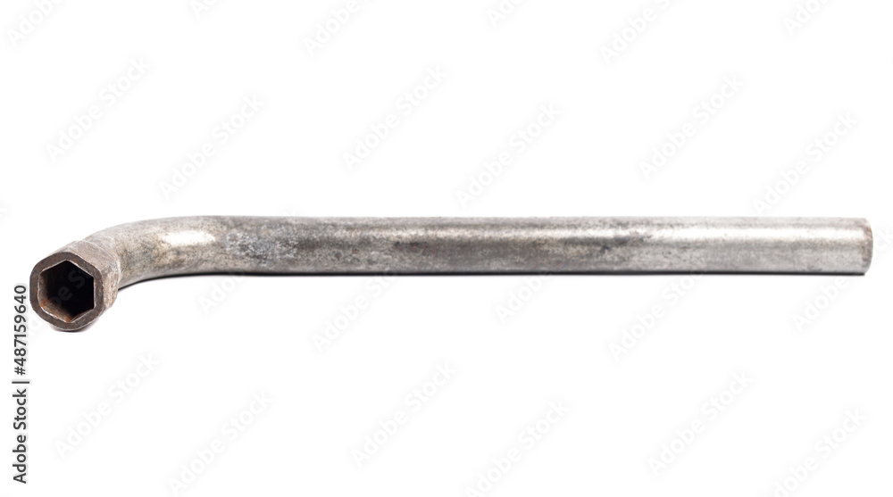 car key for repairing wheels isolated on white background car key for repairing wheels isolated on white background
