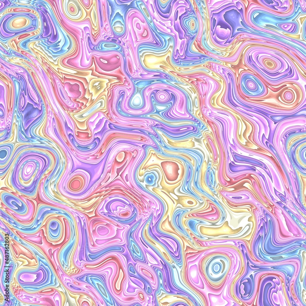 Swirly Trippy Boho Marbled Colorful Abstract Digital Seamless Background 