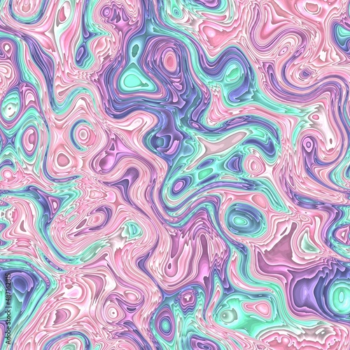 Swirly Trippy Boho Marbled Colorful Abstract Digital Seamless Background 