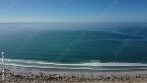 pacific ocean waves in Scorpion Bay San Juanico Baja California Sur Mexico aerial panorama photo