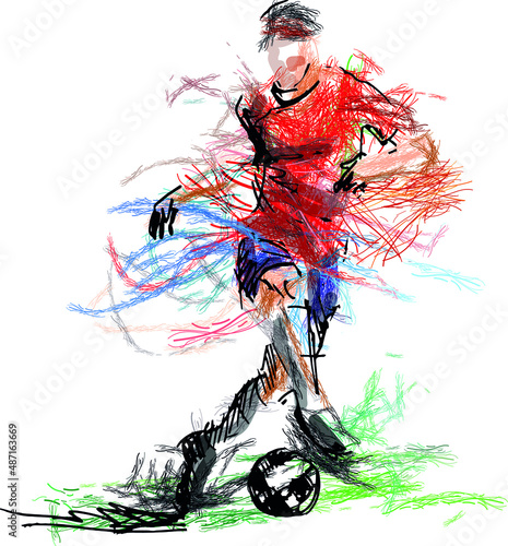 Color vector illustration of soccer