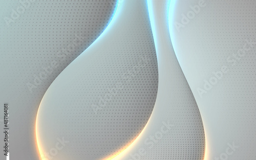 White dimension background with halftone and color light